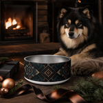 Lappy Lodge Noir Finnish Lapphund 32oz dog bowl gift scene