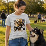 Finnish Lapphund Coat Colors Collage T-Shirt Finnish Lapphund t-shirt worn, lifestyle photo