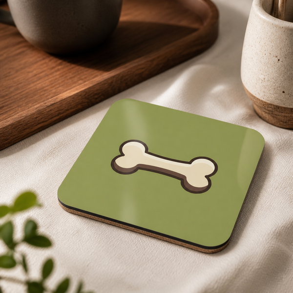 Finnish Lapphund Bone Icon Cork-Back Coaster Finnish Lapphund cork-back coaster