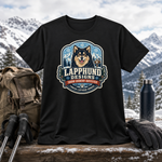 Finnish Lapphund Snow Country Outfitter Badge T-Shirt Finnish Lapphund t-shirt