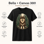 Bella+Canvas 3001 size and fit guide for the Finnish Lapphund Moonlit Forest T-Shirt Finnish Lapphund t-shirt