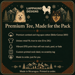 Bella+Canvas 3001 size and fit guide for the Finnish Lapphund Two Coats Double Charm T-Shirt Finnish Lapphund t-shirt
