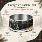 Evergreen Tartan Trail Finnish Lapphund 32oz dog bowl features and specs