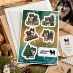 Finnish Lapphund Forest Life Sticker Sheet – Mushrooms, Logs & Woodland Play Finnish Lapphund sticker sheet as a gift