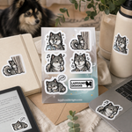 Finnish Lapphund Quiet Moments Sticker Sheet – Cozy Sounds, Gentle Play & Peaceful Indoor Life Finnish Lapphund stickers applied in real use