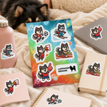 Finnish Lapphund Sports & Athletics Sticker Sheet – Soccer, Basketball & Skiing Finnish Lapphund stickers applied in real use