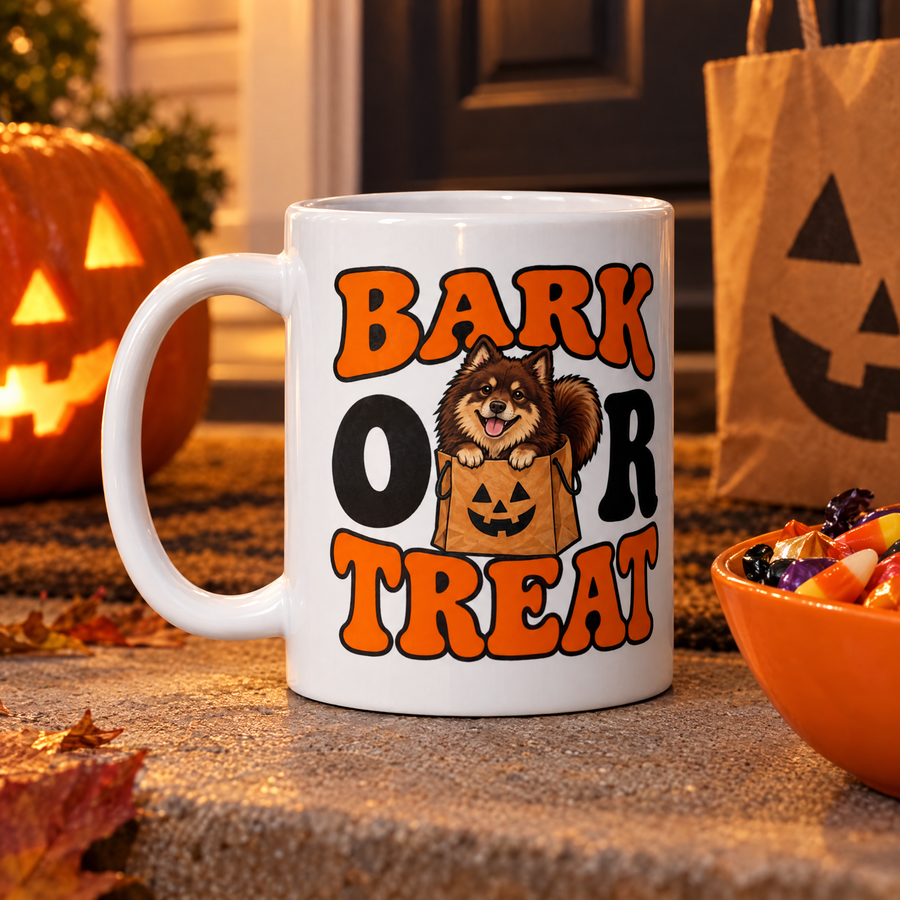 Finnish Lapphund Bark or Treat Halloween Mug Finnish Lapphund ceramic mug
