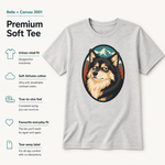 Bella+Canvas 3001 size and fit guide for the Finnish Lapphund Mountain Portrait T-Shirt Finnish Lapphund t-shirt