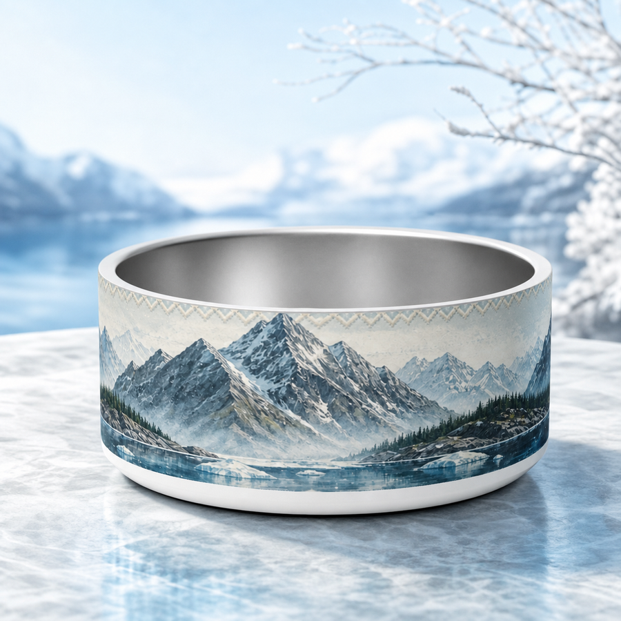 Frosted Fjord Finnish Lapphund 32oz dog bowl