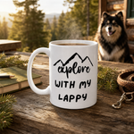 Finnish Lapphund Mug Explore With My Lappy Nordic Gift Finnish Lapphund mug in use