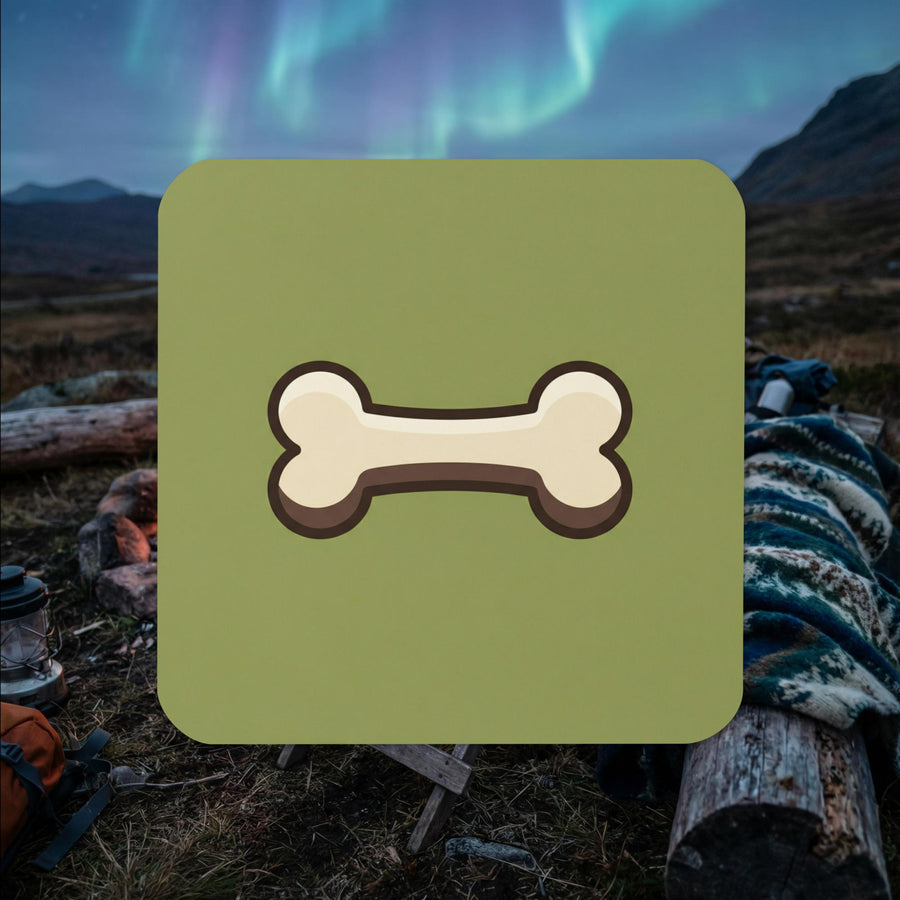 Minimalist bone icon cork-back coaster for Finnish Lapphund dog lovers