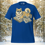 Finnish Lapphund chief vibe officer t-shirt featuring a relaxed Nordic dog lounging on a rug