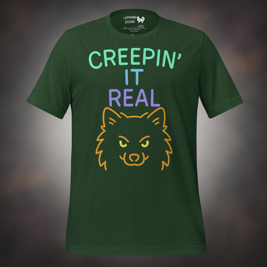 Creepin’ It Real Finnish Lapphund Halloween t-shirt in green