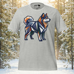 Finnish Lapphund Facetbound Lappy t-shirt featuring a modern geometric dog illustration with angular shapes