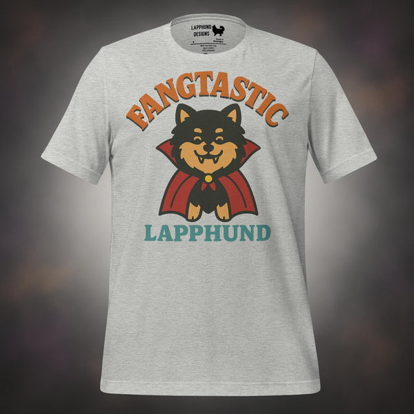 Fangtastic Finnish Lapphund Halloween t-shirt in grey
