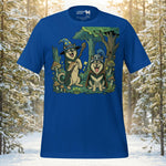 Finnish Lapphund forest friends t-shirt with whimsical woodland illustration and playful Lappies