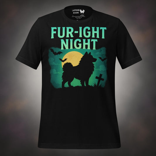 Fur-ight Night Finnish Lapphund Halloween t-shirt in black