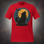 Halloween moon howl Finnish Lapphund t-shirt in red