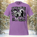 Punk-inspired Finnish Lapphund illustration with rebellious graphics on a graphic t-shirt