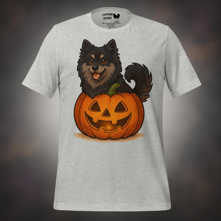 Pumpkin pup Finnish Lapphund Halloween t-shirt in grey