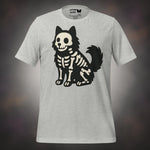 Skeleton pup Finnish Lapphund Halloween t-shirt in grey