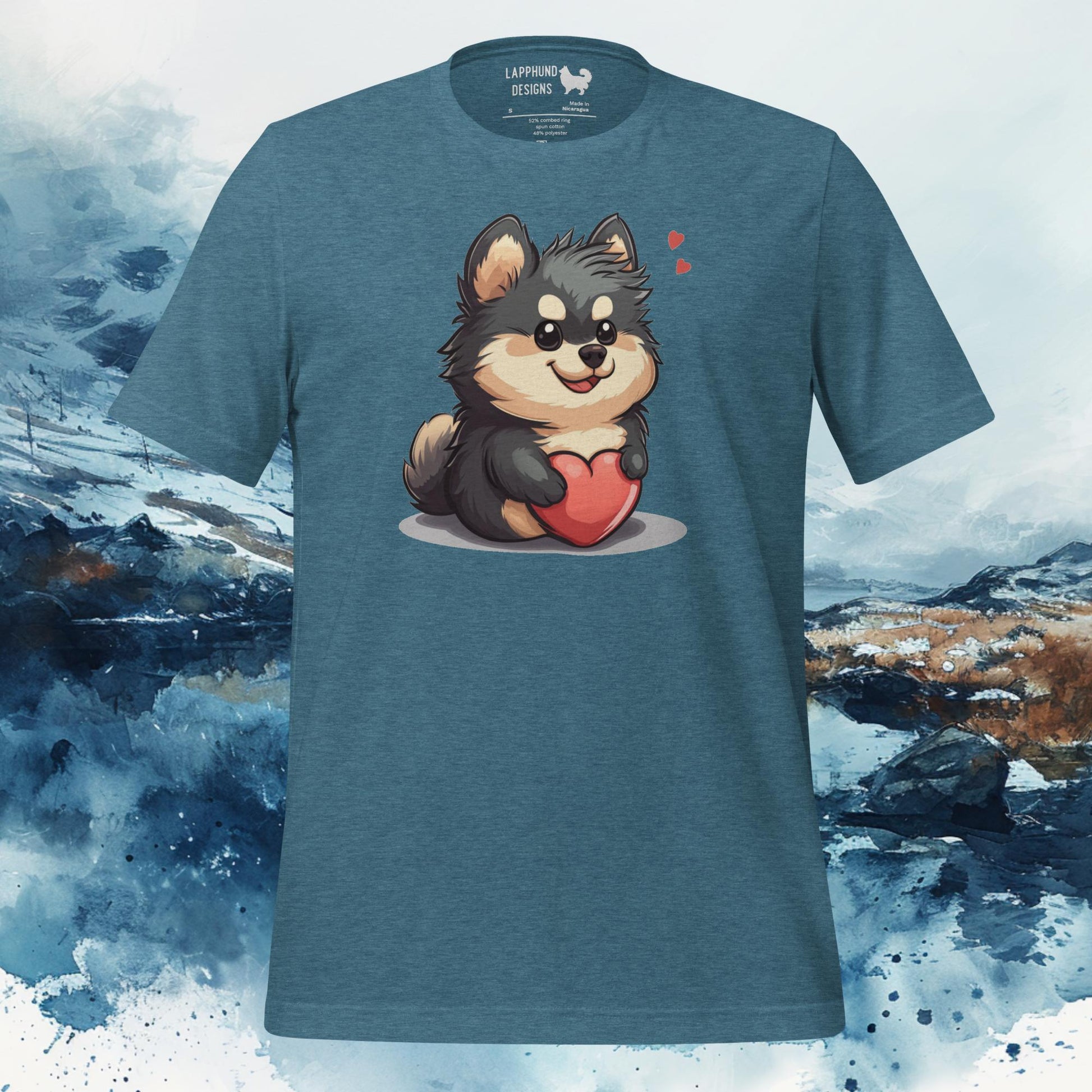 Sweetheart Finnish Lapphund Lappy Style Tee in blue