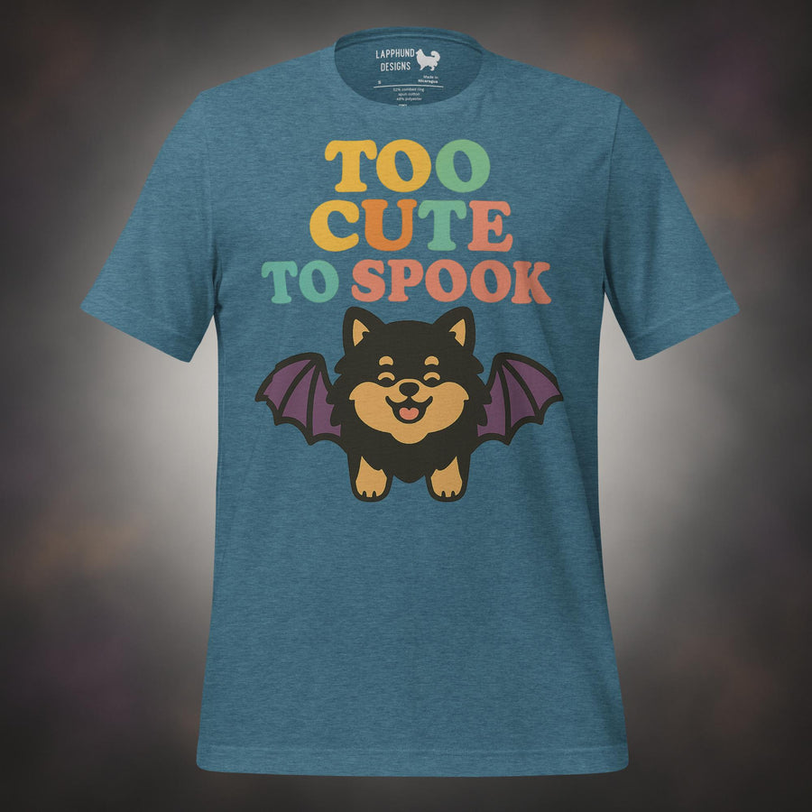 Too Cute to Spook Finnish Lapphund Halloween t-shirt in blue