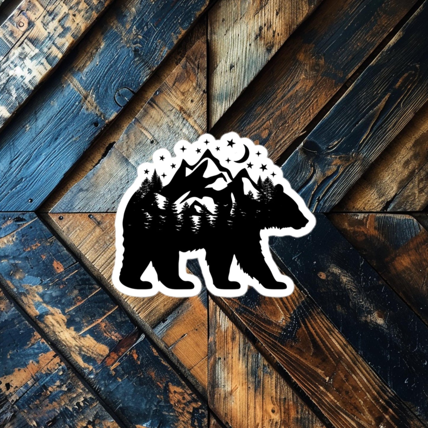 Bear Mountain Adventure Sticker – Nature-Inspired Vinyl for Outdoor Lovers