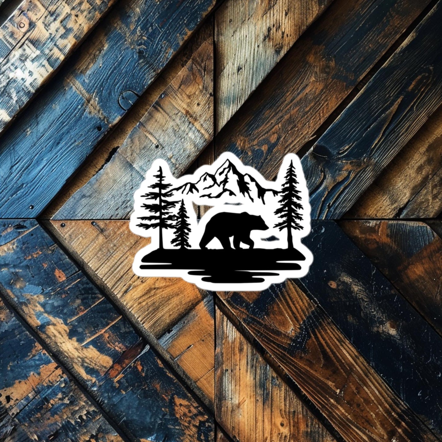 Bear Mountain Wilderness Sticker – Outdoor Adventure Vinyl for Nature Lovers