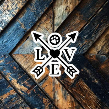 Love Paw Crossed Arrows Sticker – Perfect Vinyl for Dog Lovers