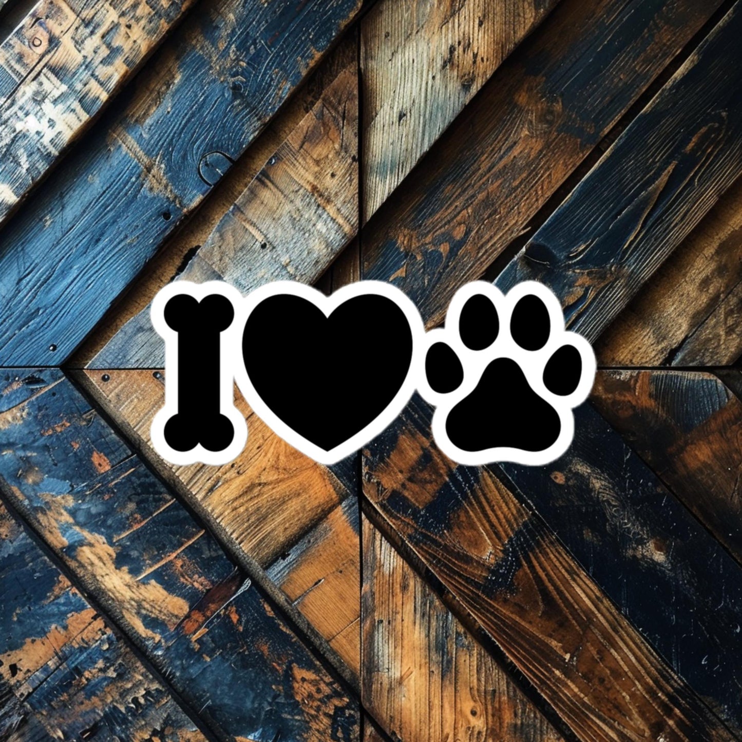 I Love Paw Sticker – Fun and Bold Vinyl for Dog Lovers