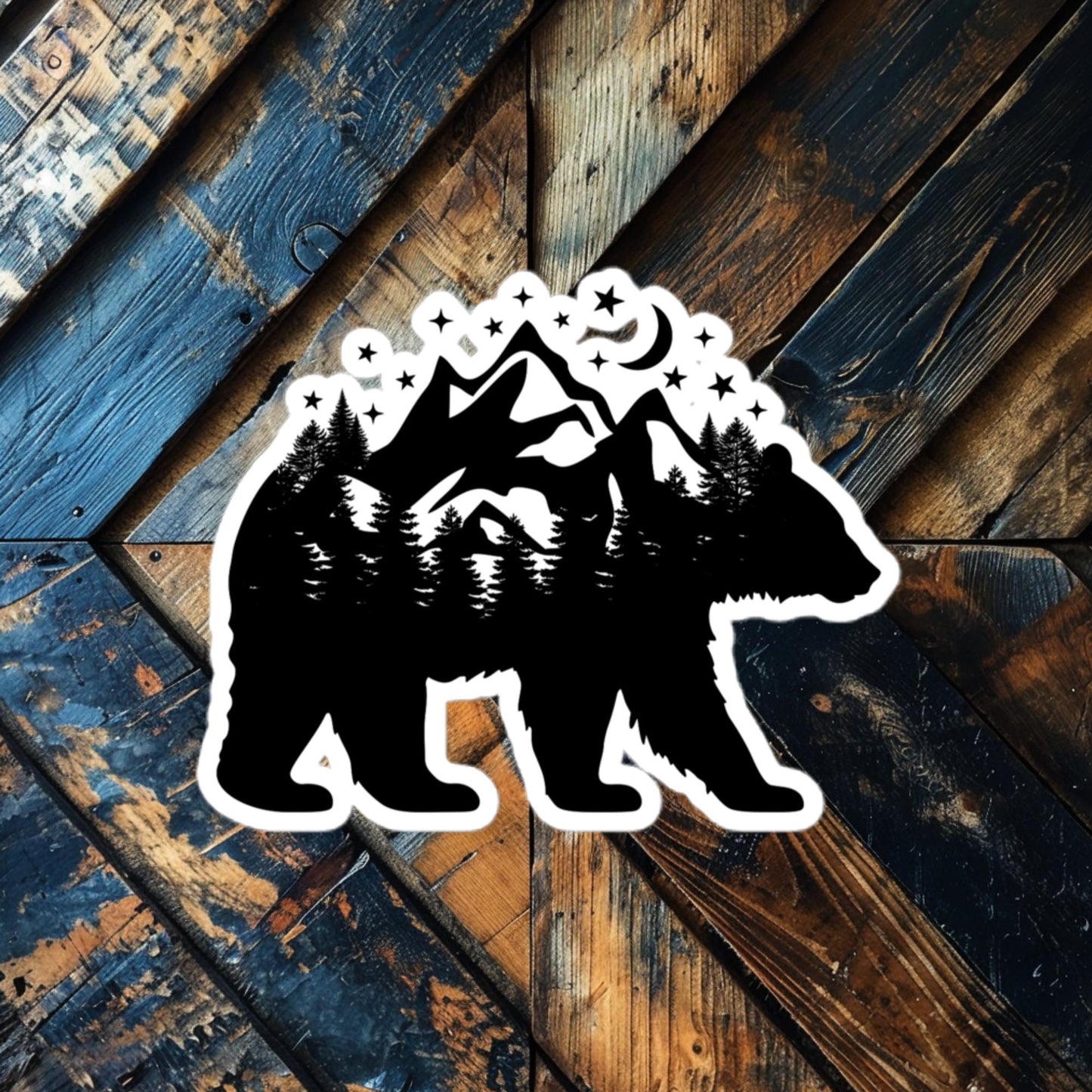 Bear Mountain Adventure Sticker – Nature-Inspired Vinyl for Outdoor Lovers