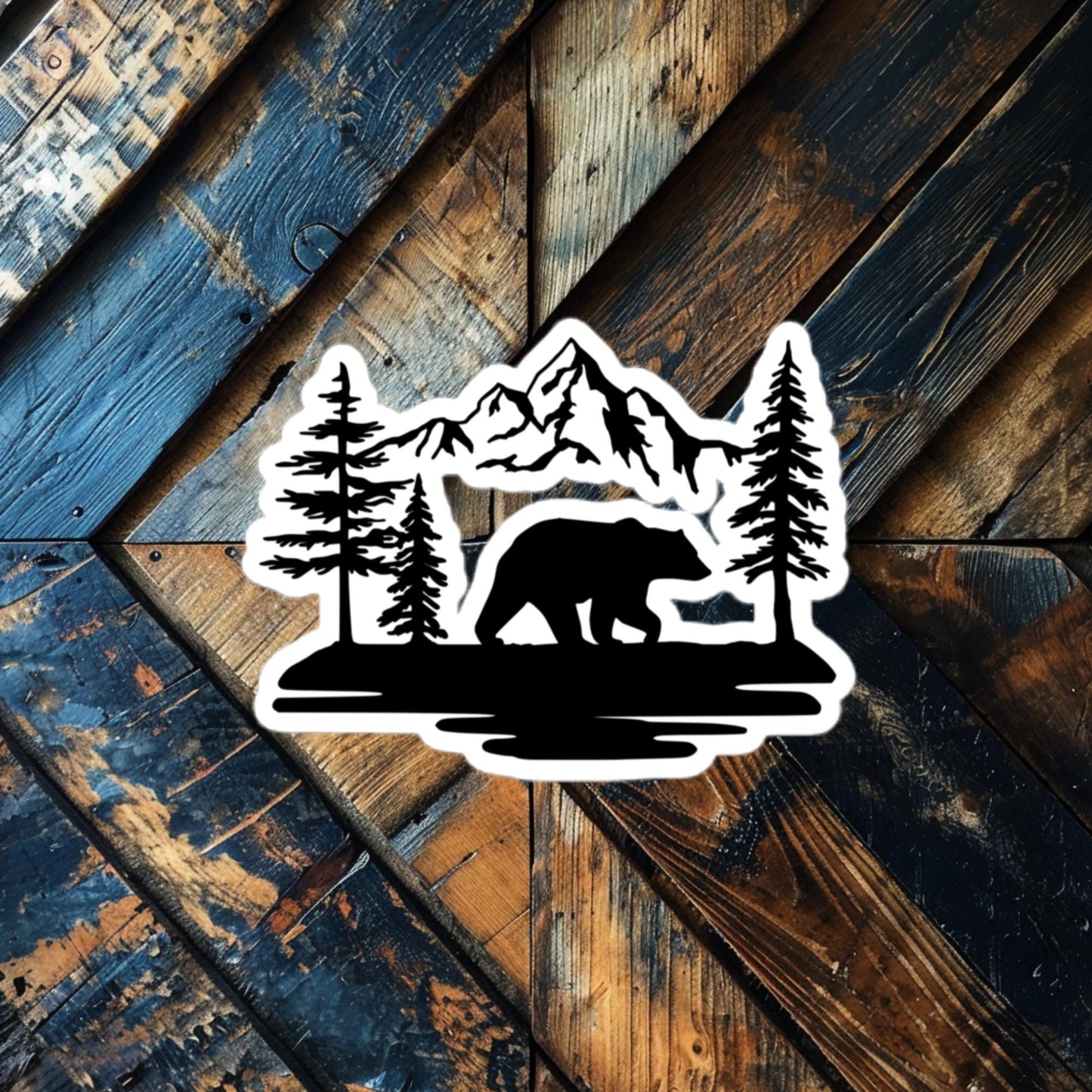 Bear Mountain Wilderness Sticker – Outdoor Adventure Vinyl for Nature Lovers