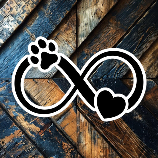 Infinity Paw Heart Sticker – Symbolize Endless Love for Your Dog