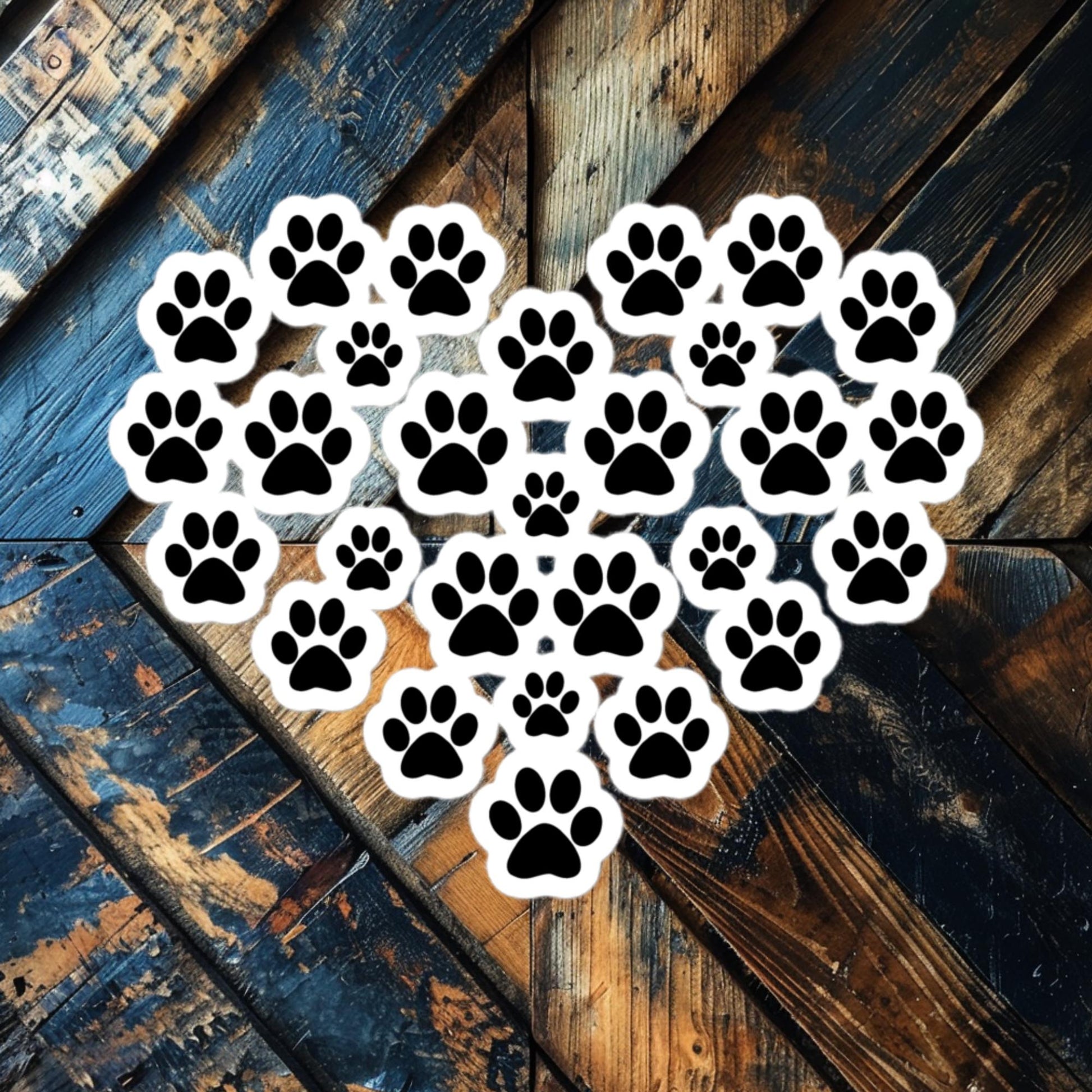 Paw Print Heart Cluster vinyl sticker featuring multiple paw prints in the shape of a heart, perfect for dog lovers.