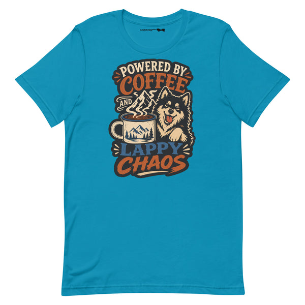 Finnish Lapphund Powered By Coffee And Lappy Chaos T-Shirt | Lapphund Designs