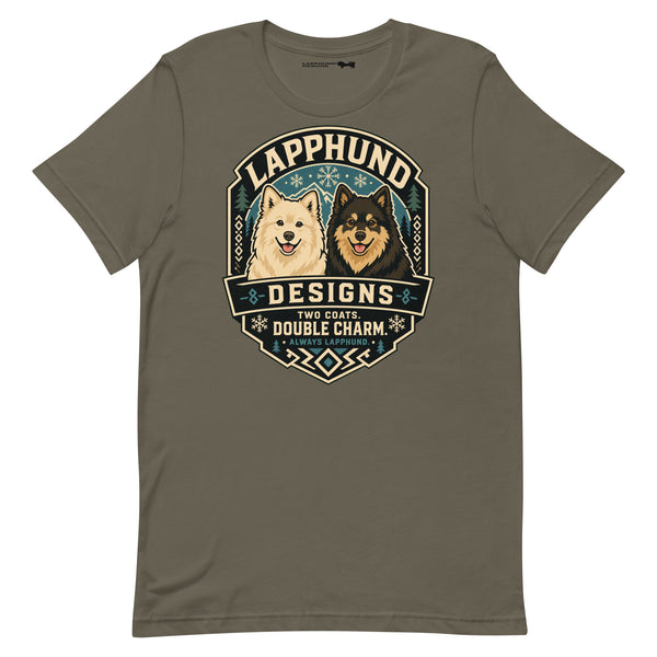 Finnish Lapphund Two Coats Double Charm T-Shirt | Lapphund Designs
