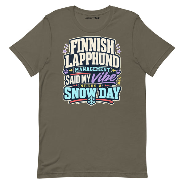 Finnish Lapphund Snow Day Vibe T-Shirt | Lapphund Designs