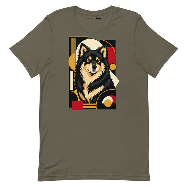 Finnish Lapphund Art Deco Portrait T-Shirt | Lapphund Designs