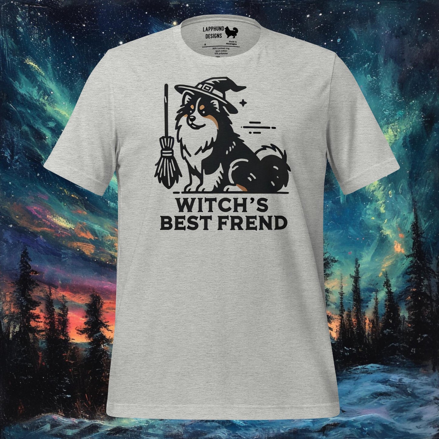 Witch's Best Friend T-paita – Suomen lapinkoira Halloween Design