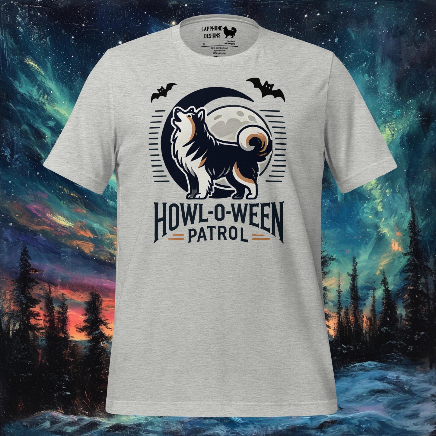 Howl-O-Ween Patrol T-paita – suomalainen lapinkoira Halloween Howling Design