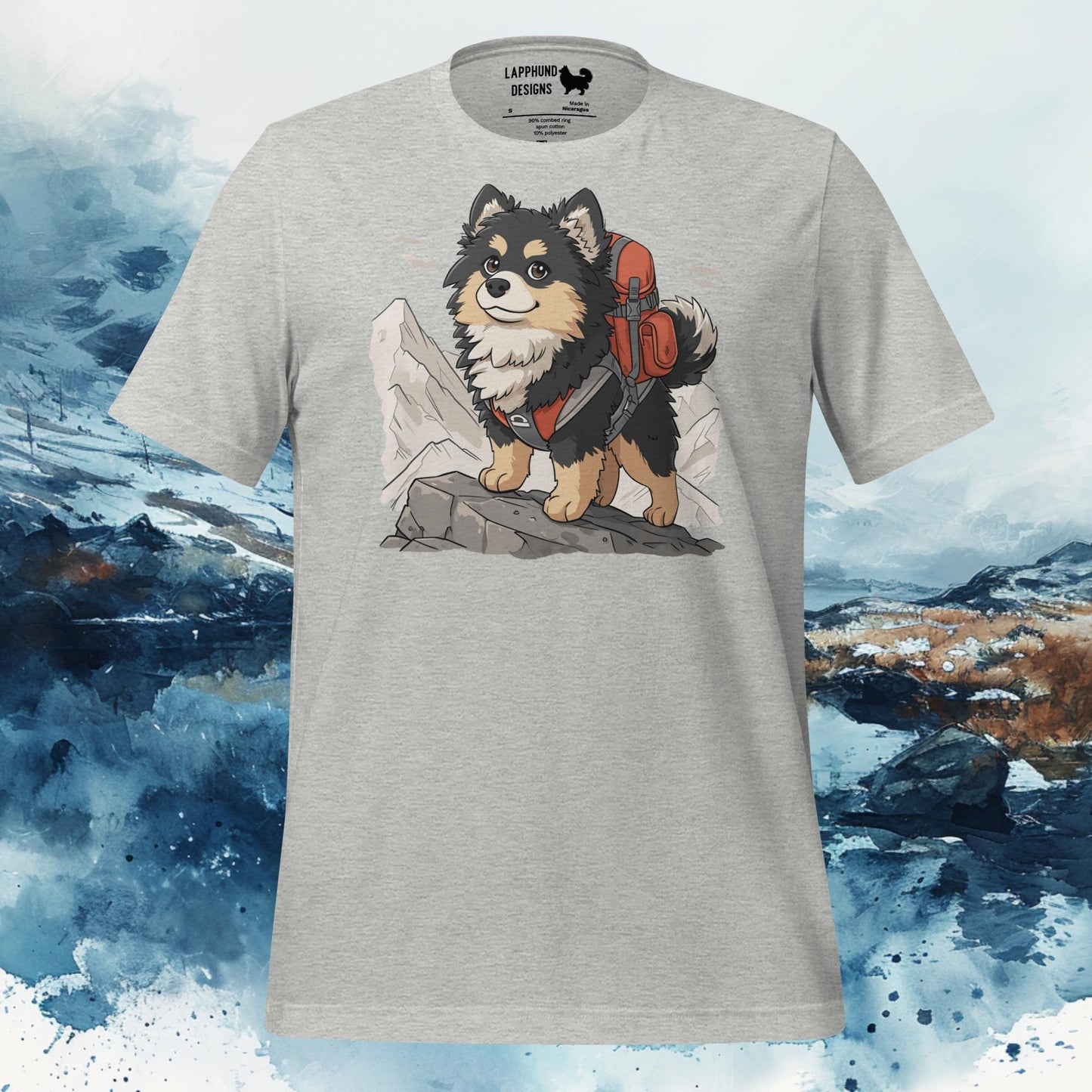 Summit Seeker Lapphund T-Shirt – Finnish Lapphund Mountain Adventure Design