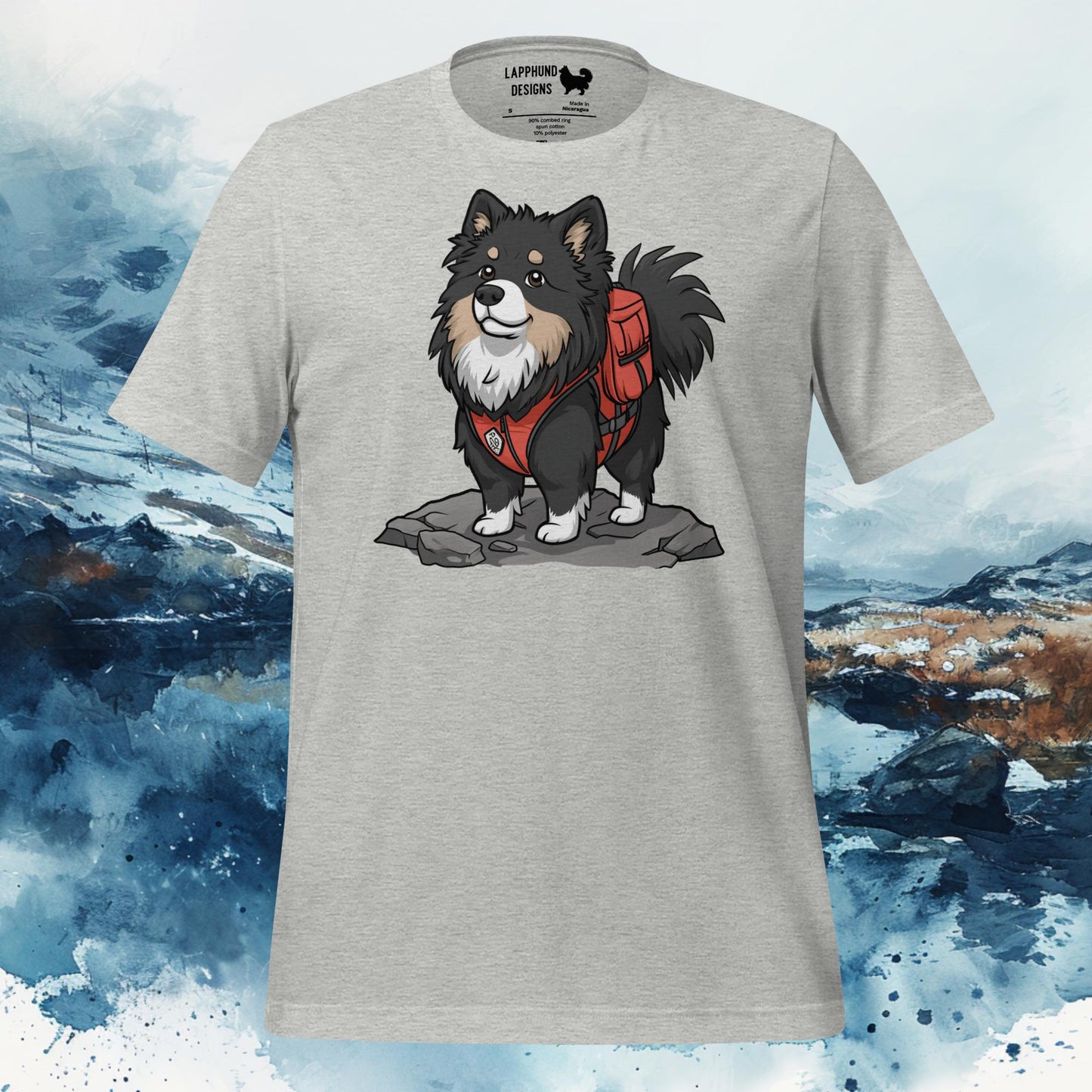 Pathfinder Lapphund T-Shirt – Finnish Lapphund Hiking Adventure Design