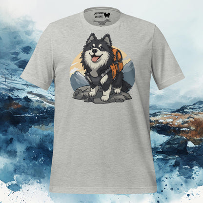 Mountain Adventurer Lapphund T-Shirt – Finnish Lapphund Hiking Journey Design