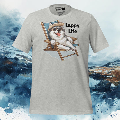 Finnish Lapphund T-Shirt – 'Lappy Life' Relaxed Beach Chair Design