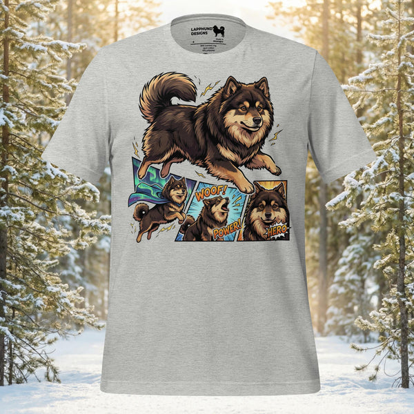 Finnish Lapphund Comic Power Lappy Style Tee | Lapphund Designs