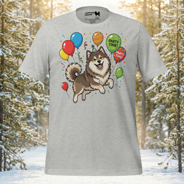 Finnish Lapphund Birthday Party Balloons Celebration T-Shirt | Lapphund Designs