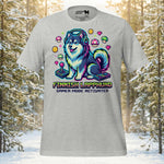 Finnish Lapphund Gamer Mode Neon Headset Illustration T-Shirt | Lapphund Designs