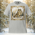 Finnish Lapphund Art Deco Wilderness Sunburst Illustration T-Shirt | Lapphund Designs