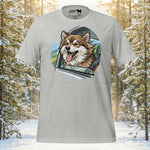 Finnish Lapphund Car Window Road Trip Illustration T-Shirt | Lapphund Designs